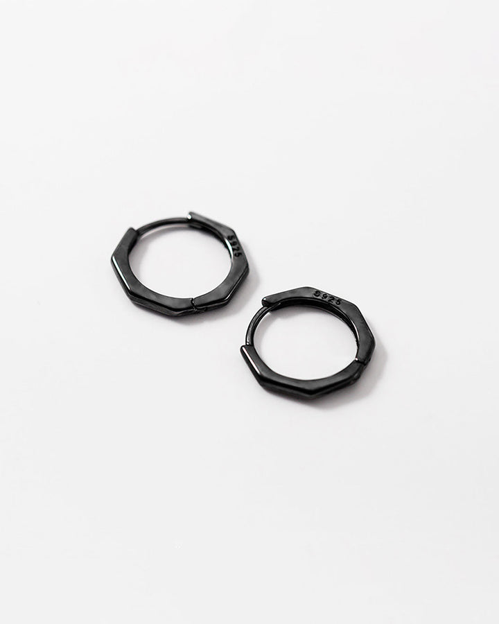 Black Classic Huggie Hoop Earrings