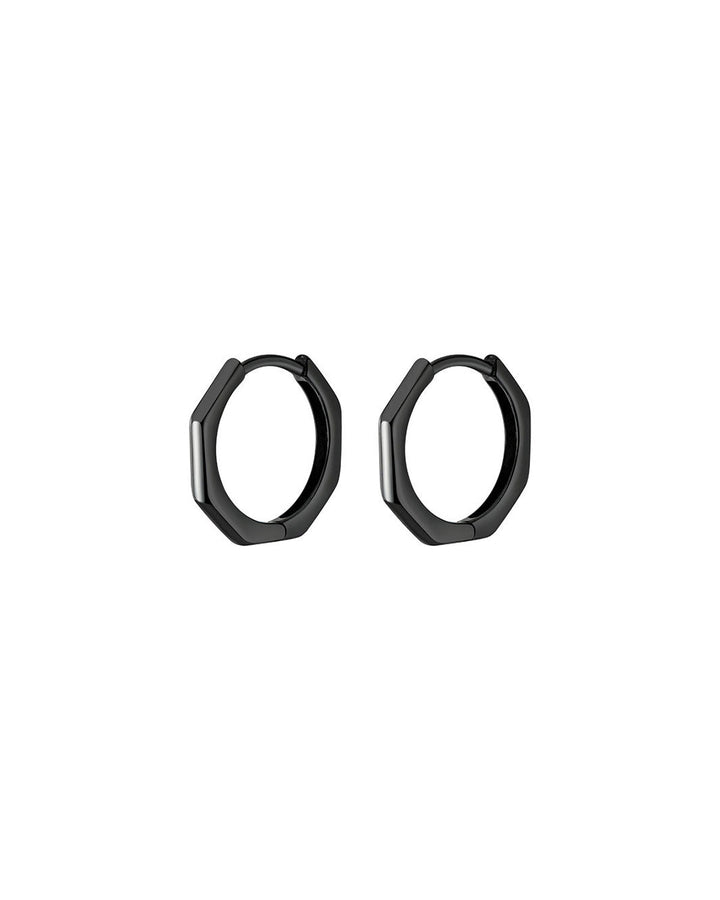 Black Classic Huggie Hoop Earrings