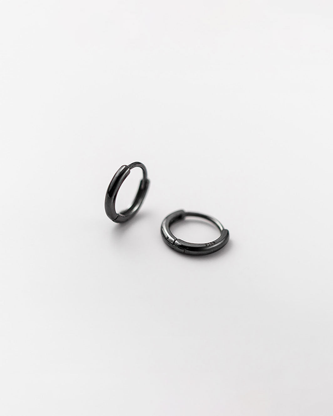 Black Classic Huggie Hoop Earrings