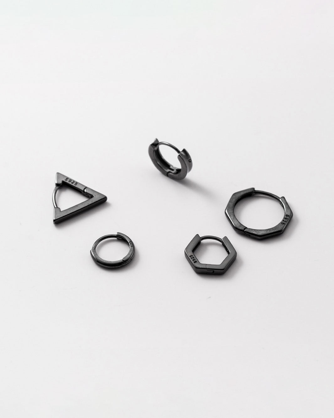 Black Classic Huggie Hoop Earrings