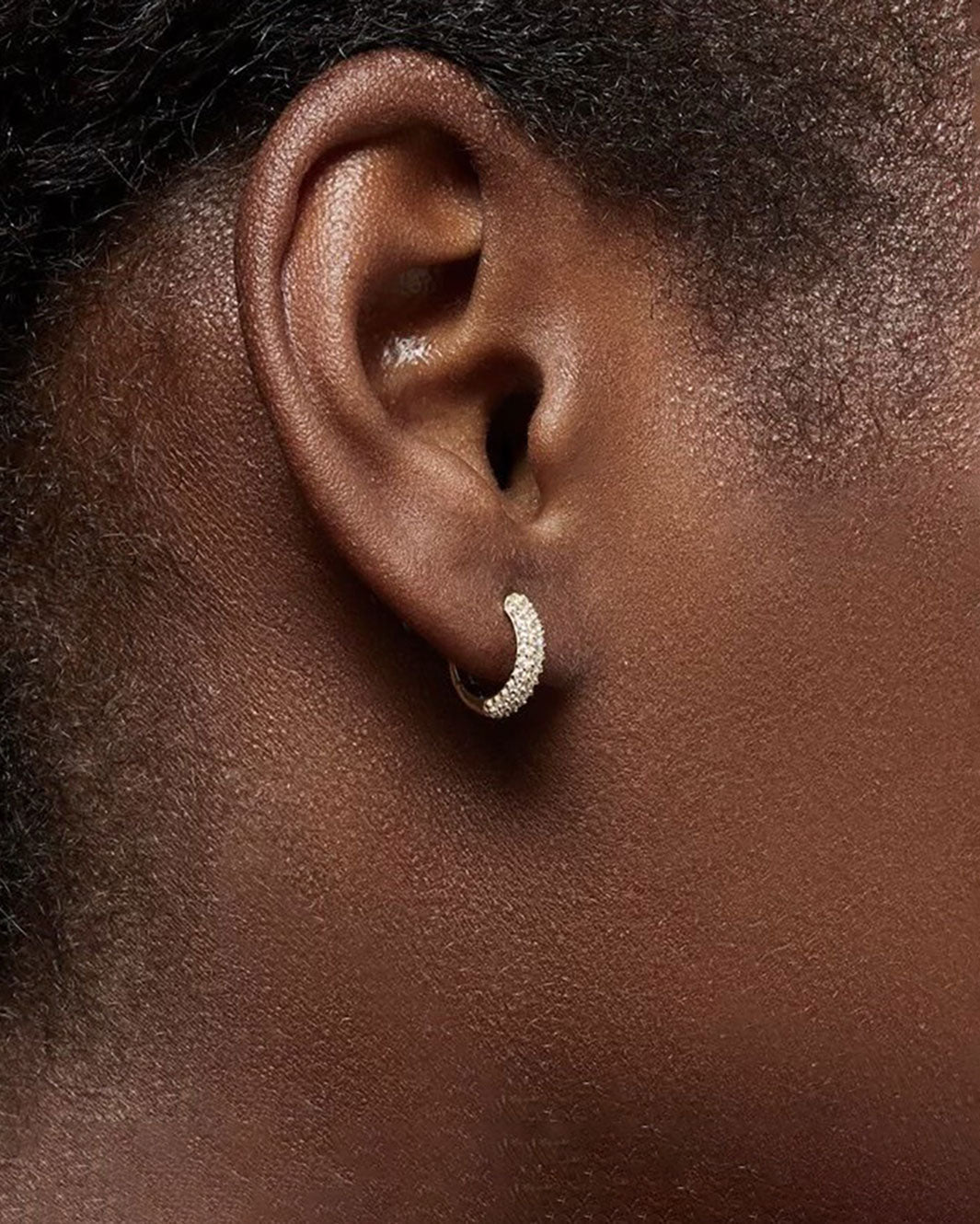 Classic Diamante Pave Hoop Earrings
