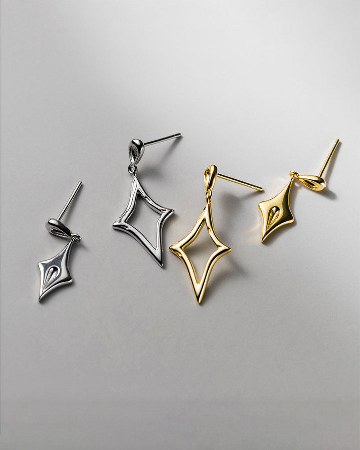 Seren Mismatch Star Drop Earrings