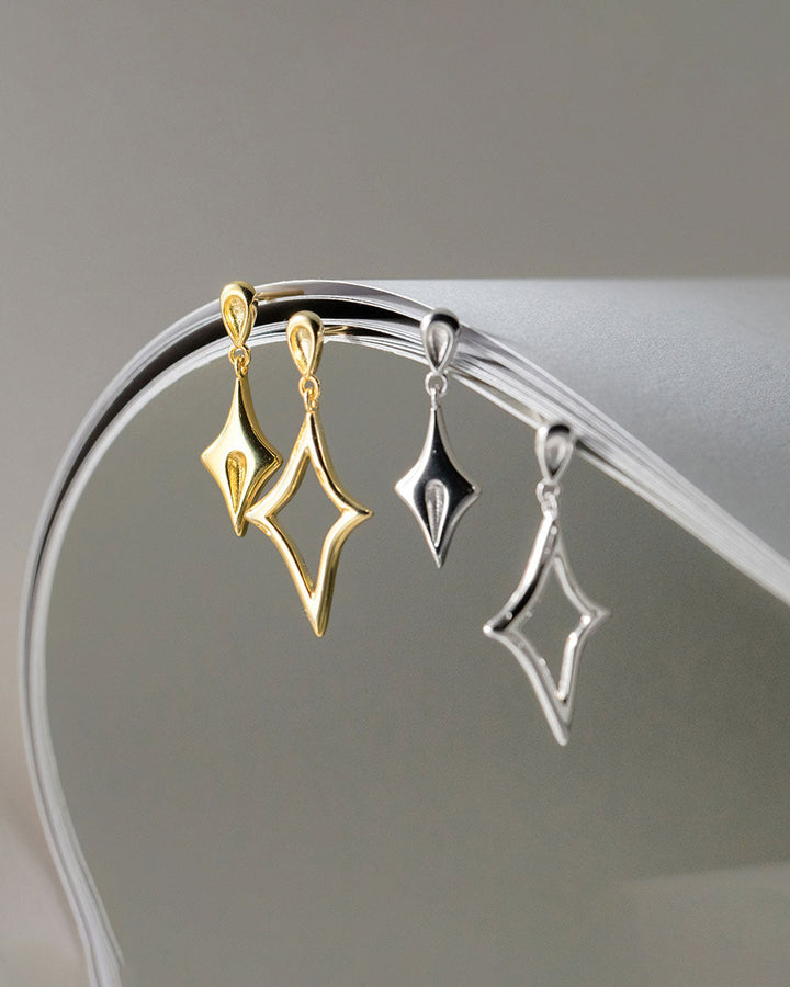 Seren Mismatch Star Drop Earrings