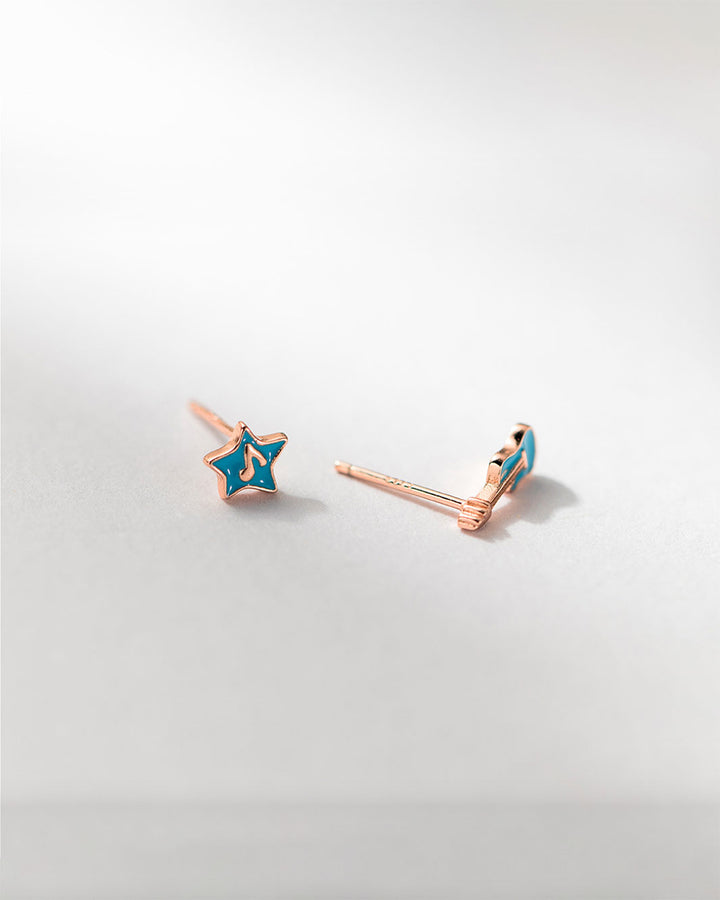 Musical Star and Guitar Stud Earrings