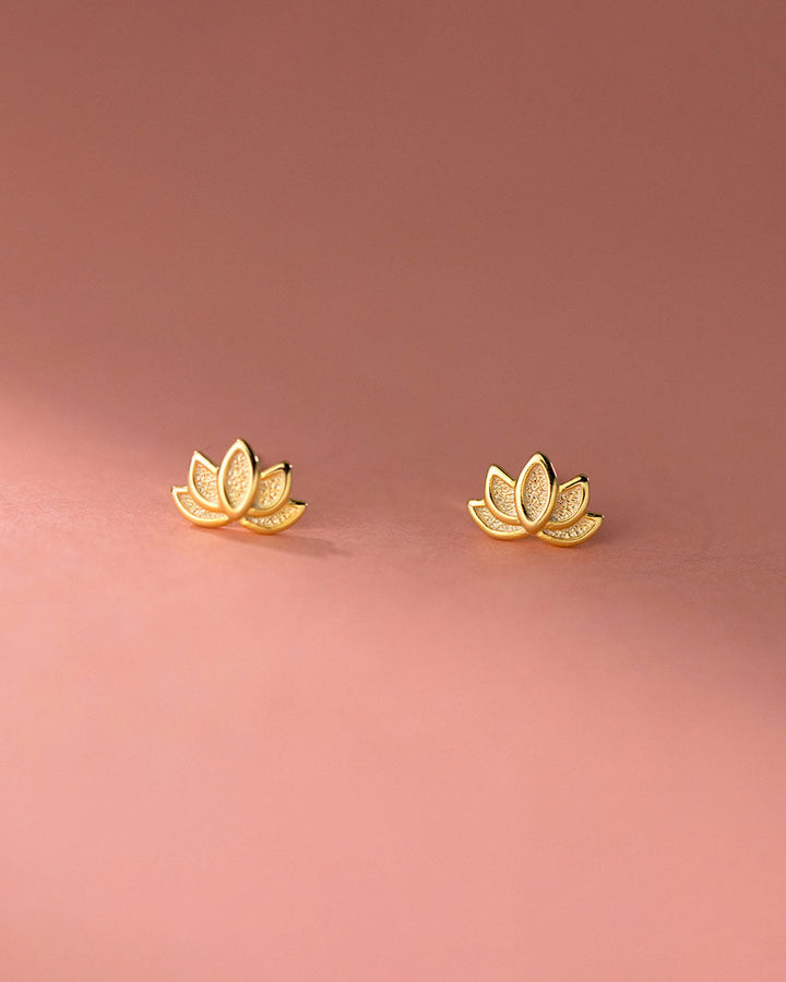 Lotus Flower Stud Earrings