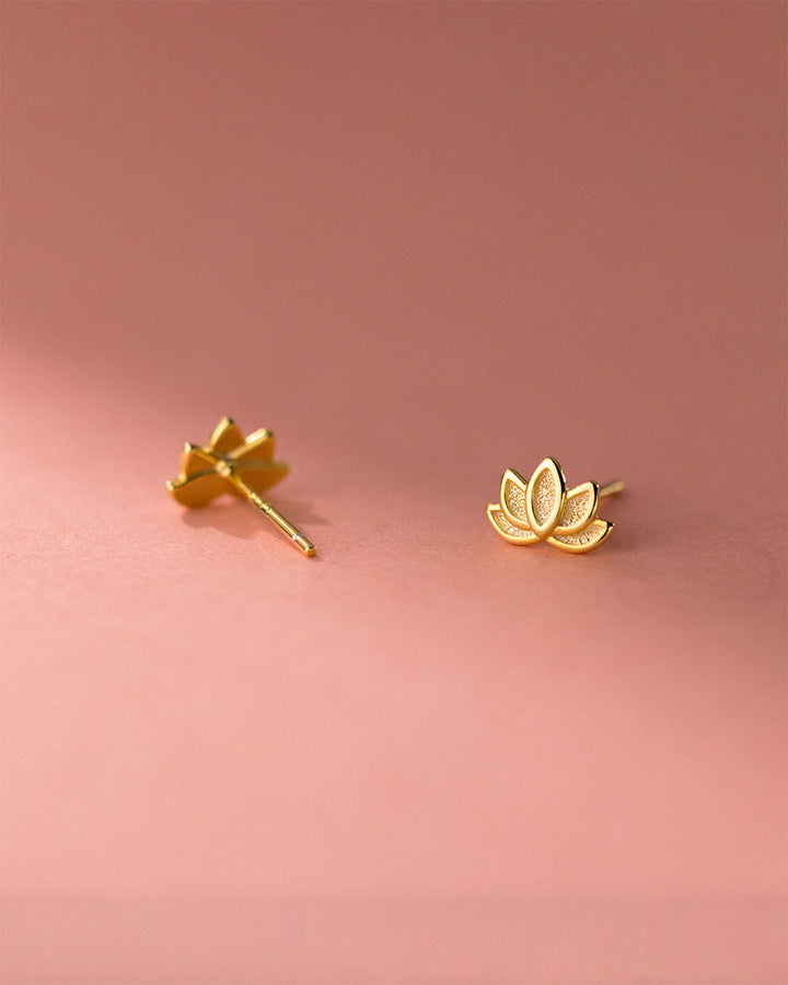 Lotus Flower Stud Earrings