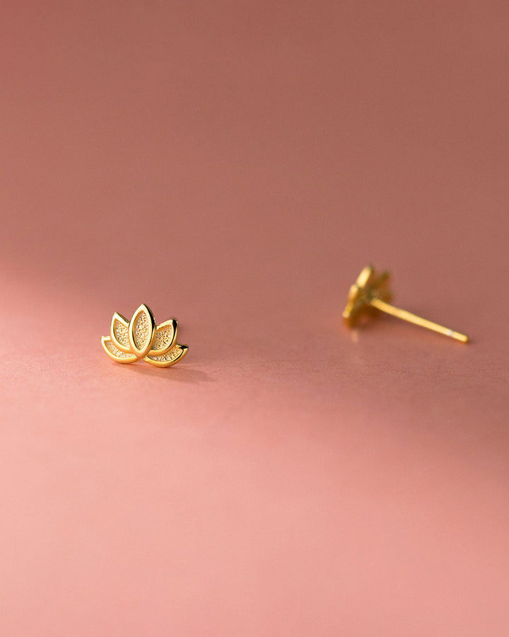 Lotus Flower Stud Earrings