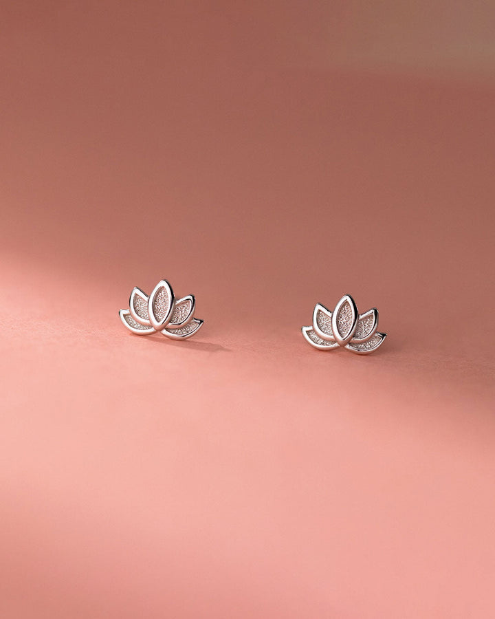 Lotus Flower Stud Earrings