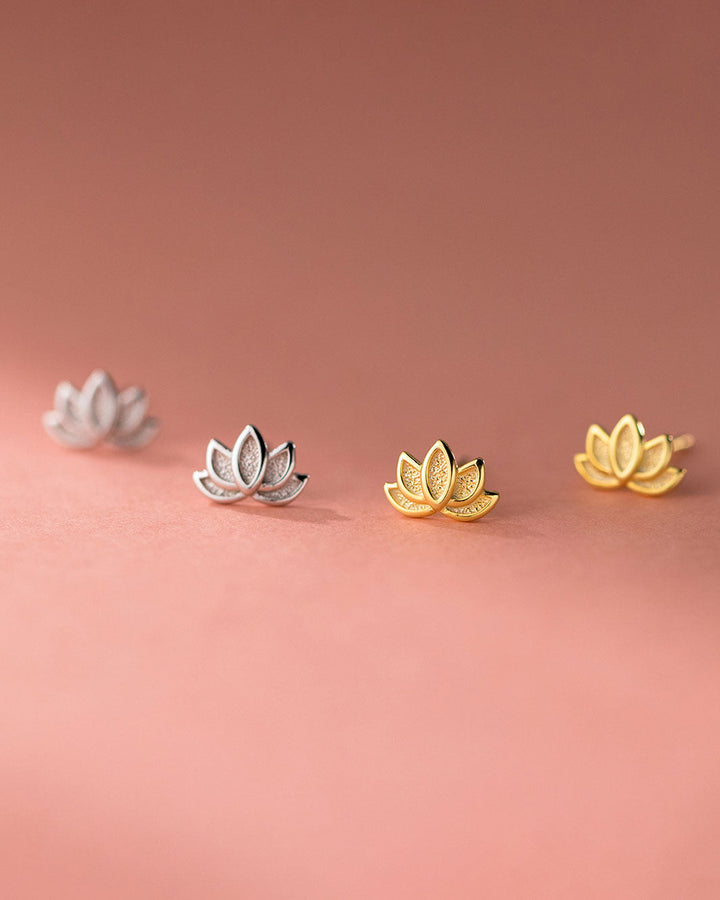 Lotus Flower Stud Earrings