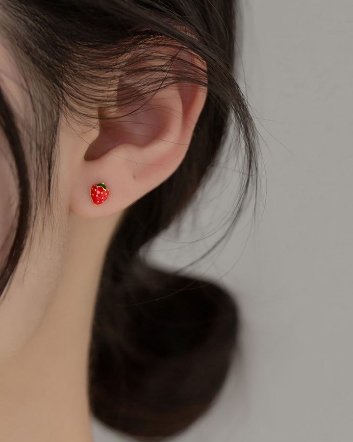 Strawberry Barbell Earrings