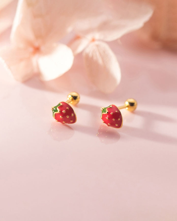 Strawberry Barbell Earrings