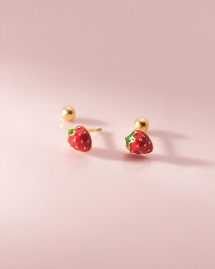 Strawberry Barbell Earrings