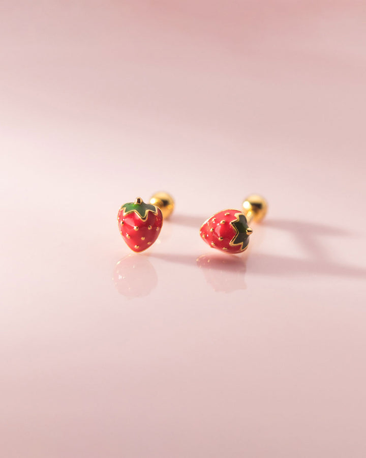 Strawberry Barbell Earrings