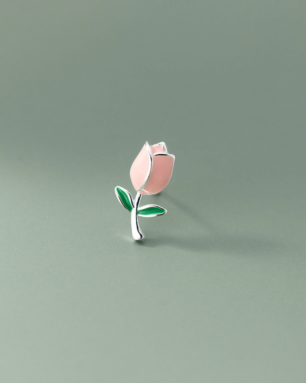 Pink Blossom Tulip Stud Earrings