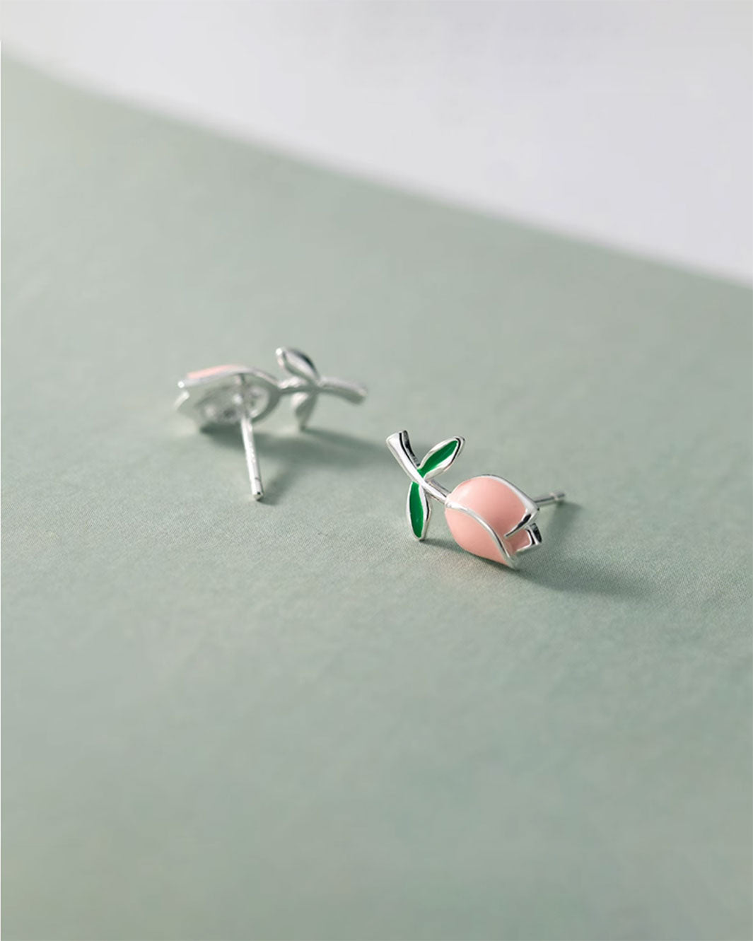 Pink Blossom Tulip Stud Earrings