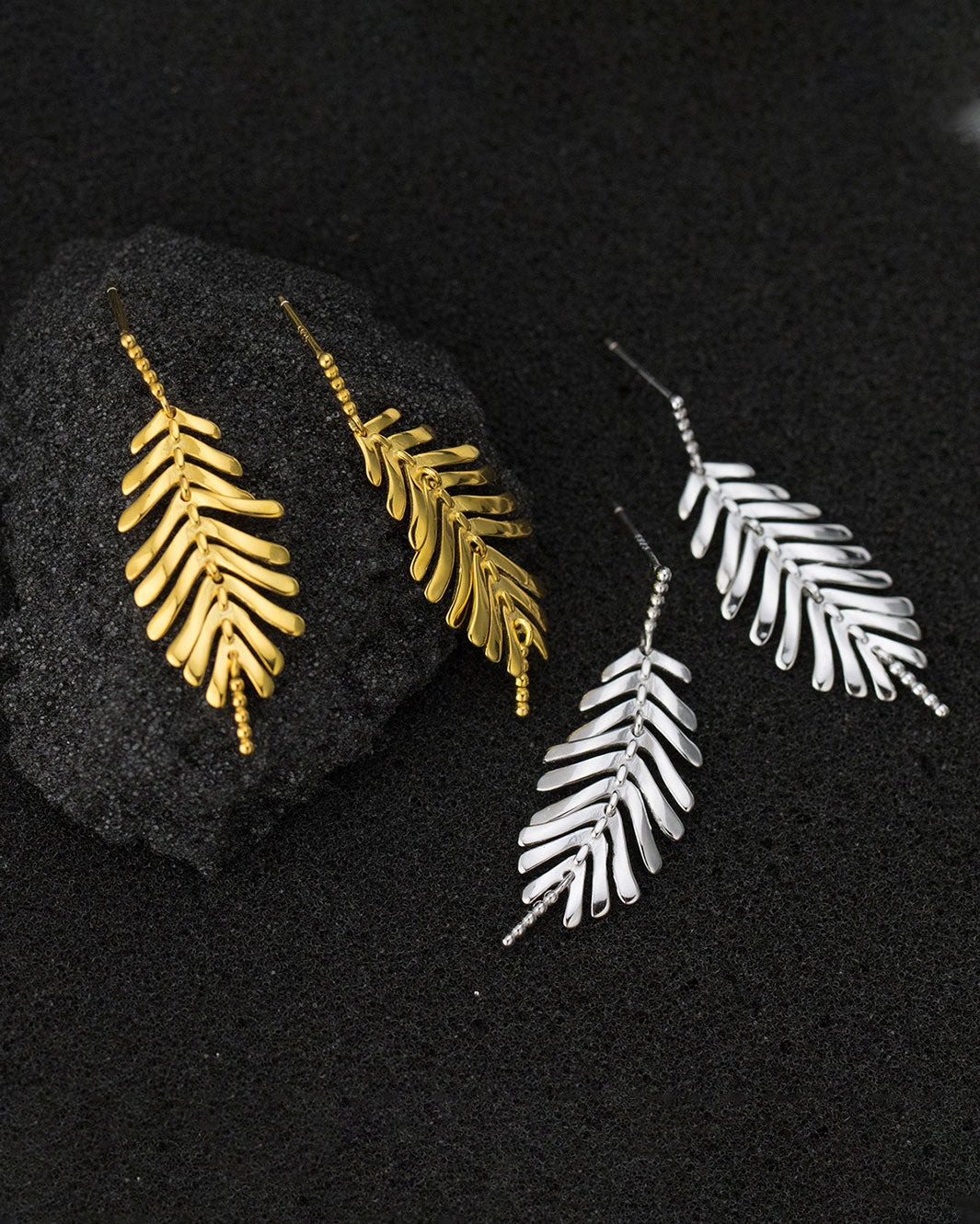 Leafy Willow Tassel Drop Earrings