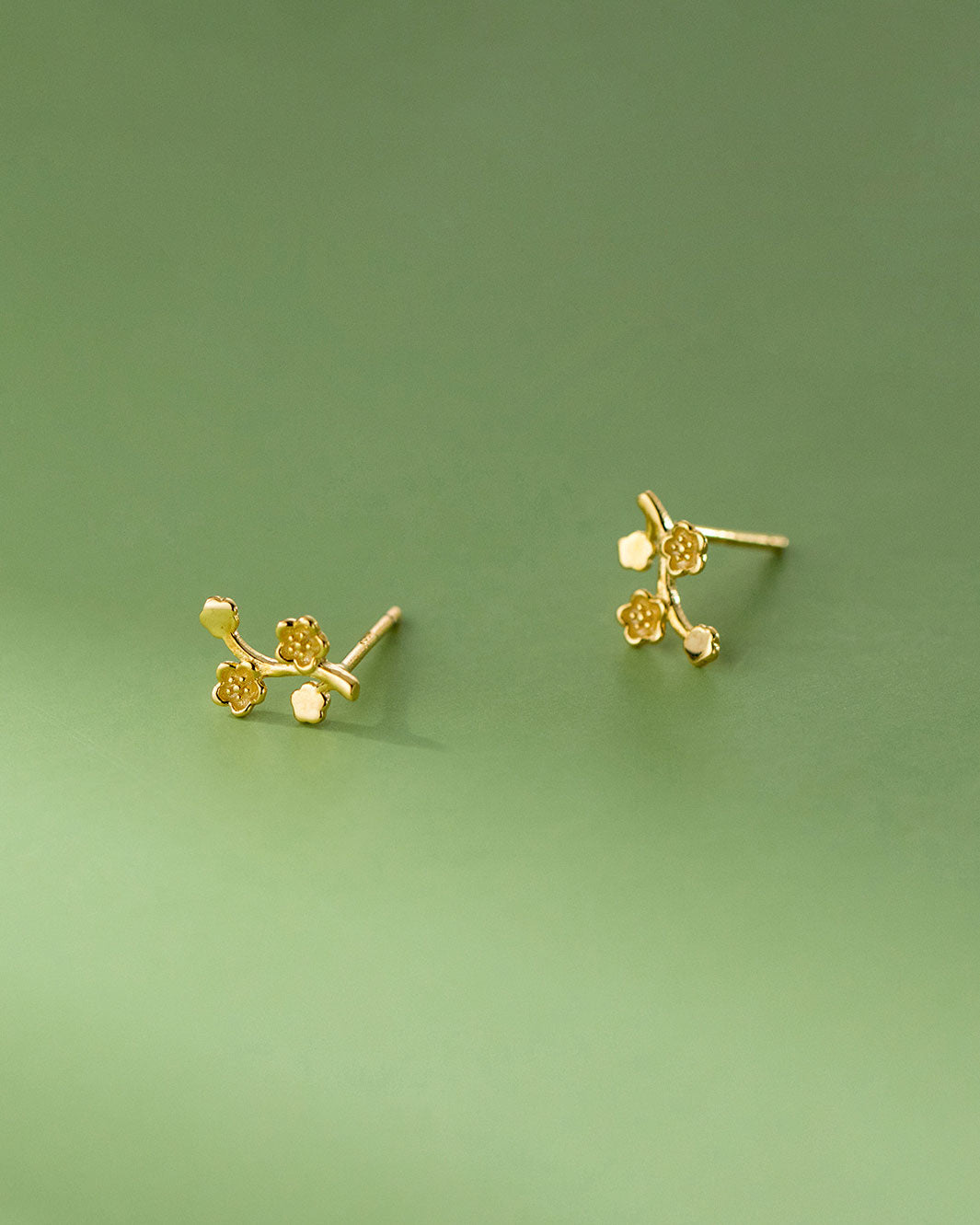 Plum Blossom Flower Stud Earrings