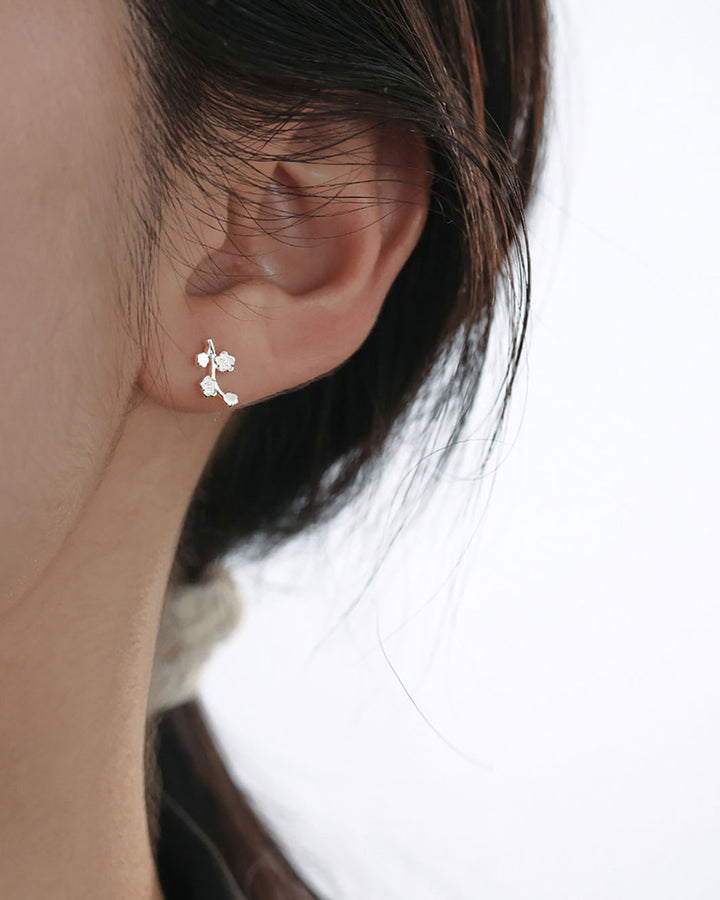 Plum Blossom Flower Stud Earrings