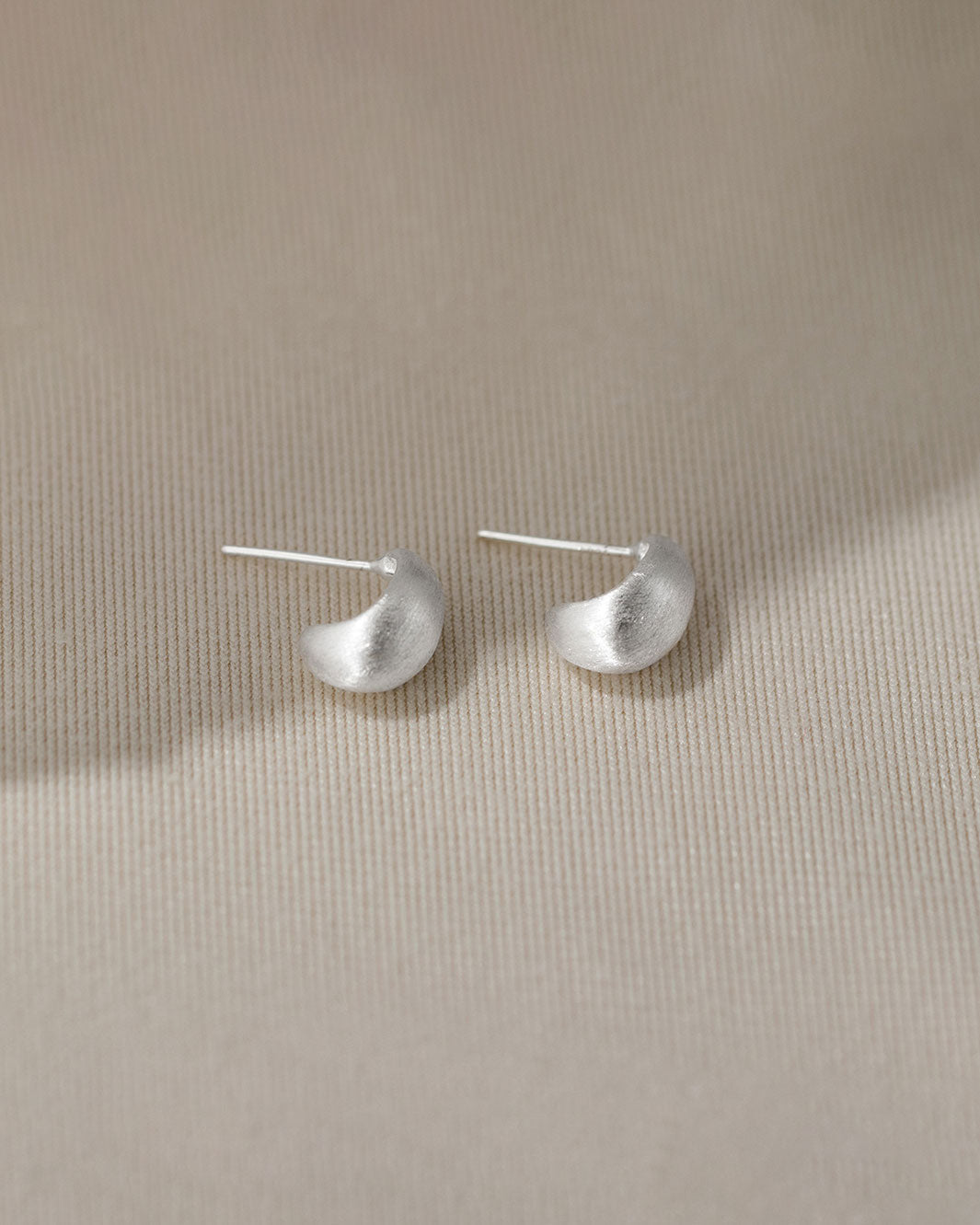 Brushed Droplet Stud Earrings