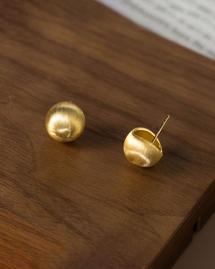 Brushed Coletta Ball Stud Earrings