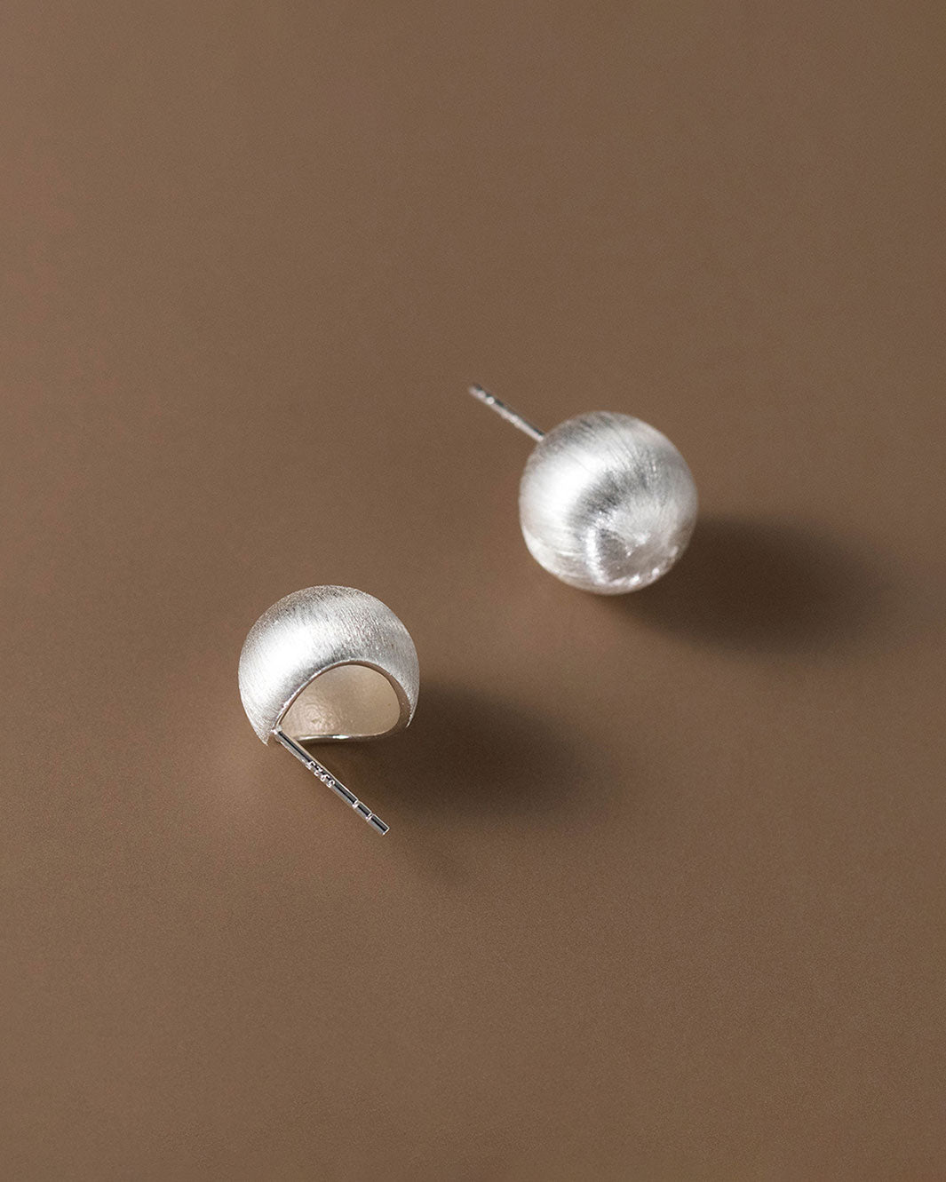 Brushed Coletta Ball Stud Earrings