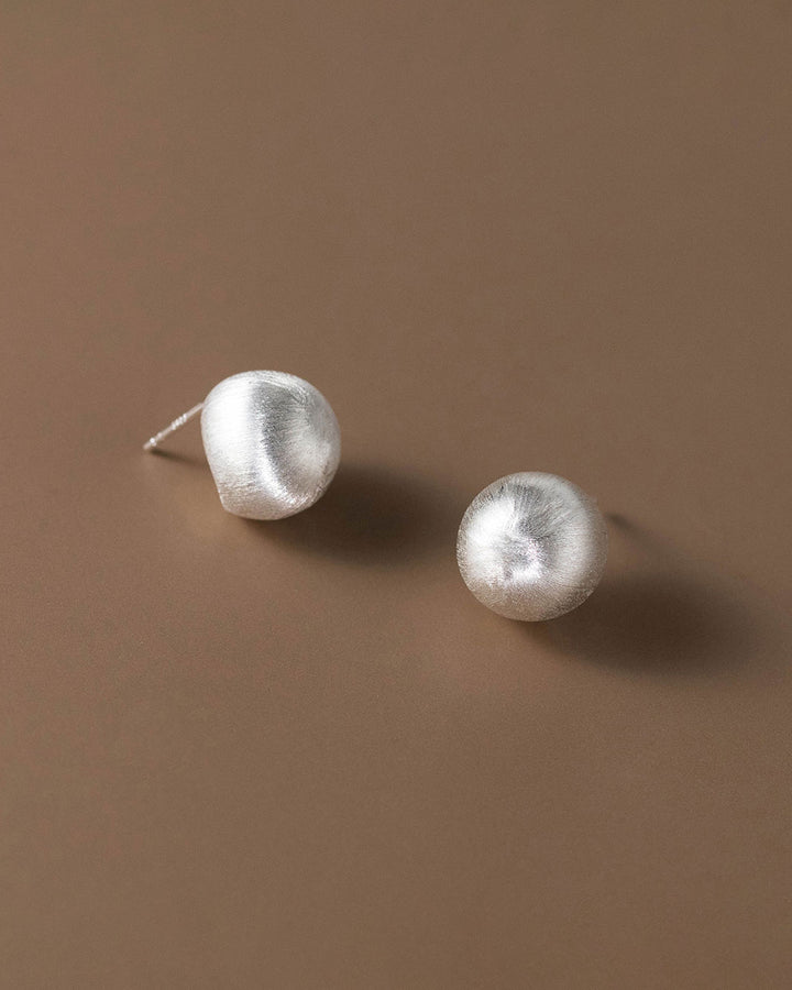 Brushed Coletta Ball Stud Earrings