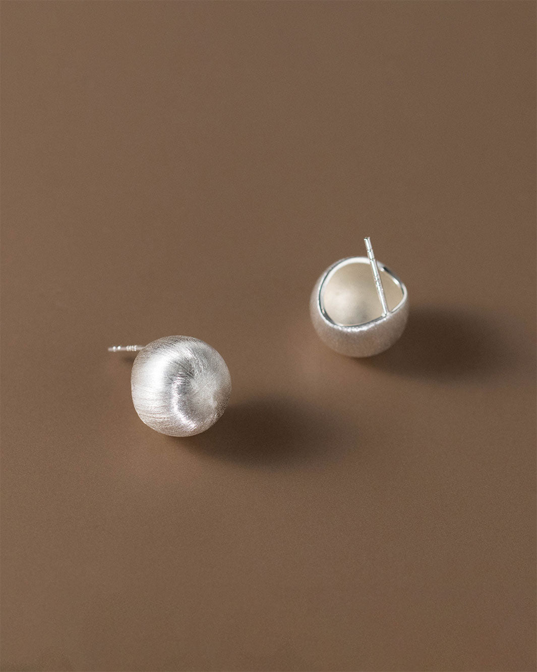 Brushed Coletta Ball Stud Earrings