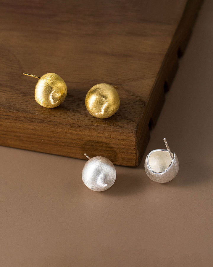 Brushed Coletta Ball Stud Earrings