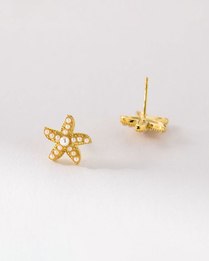 Marina Pearl Starfish Stud Earrings