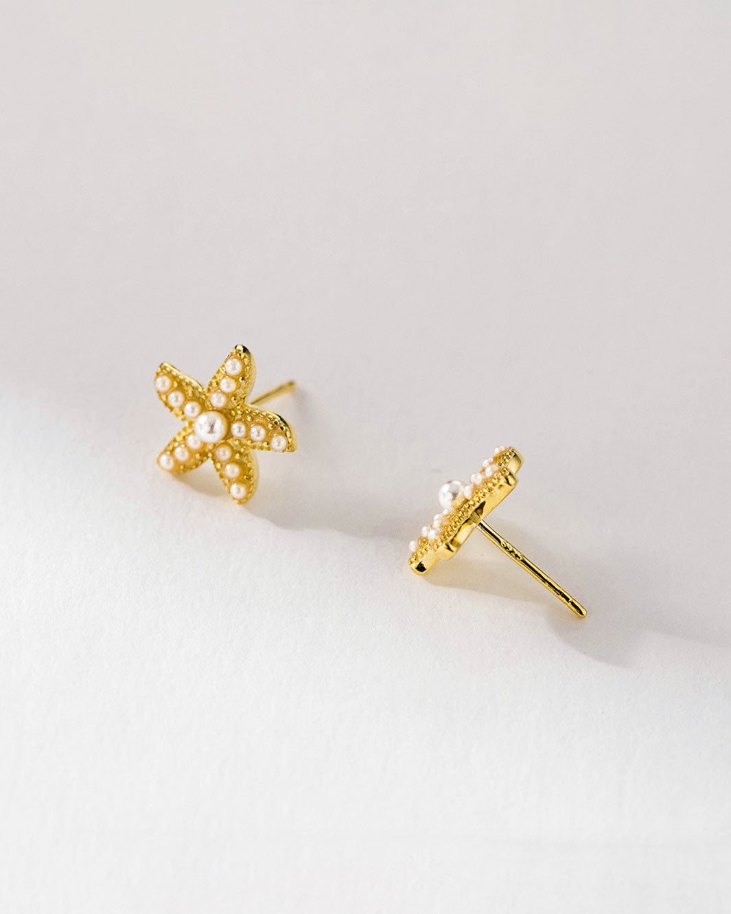 Marina Pearl Starfish Stud Earrings