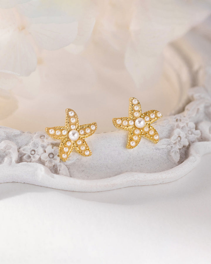 Marina Pearl Starfish Stud Earrings