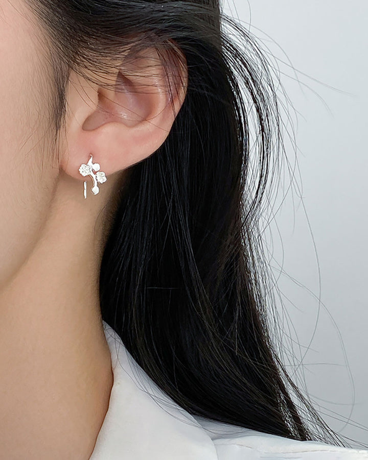 Plum Blossom Flower Climber Earrings