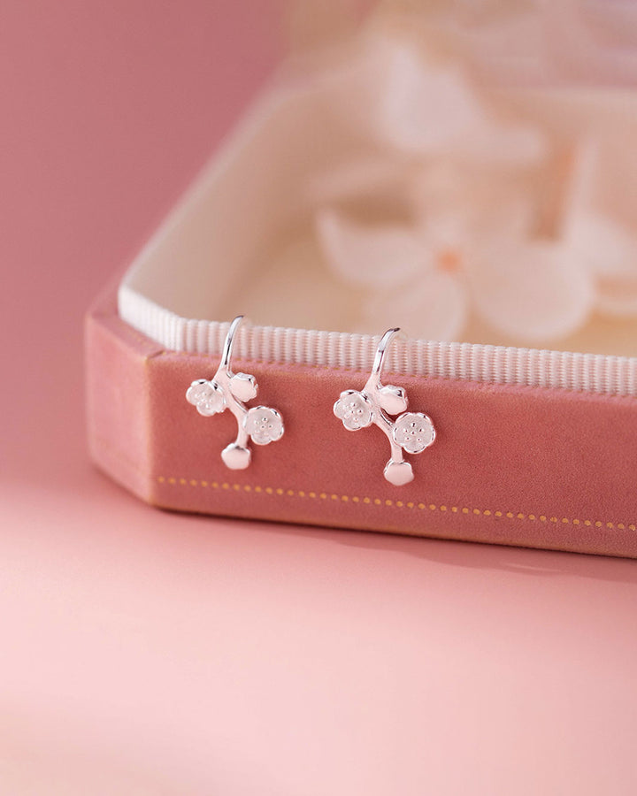 Plum Blossom Flower Climber Earrings