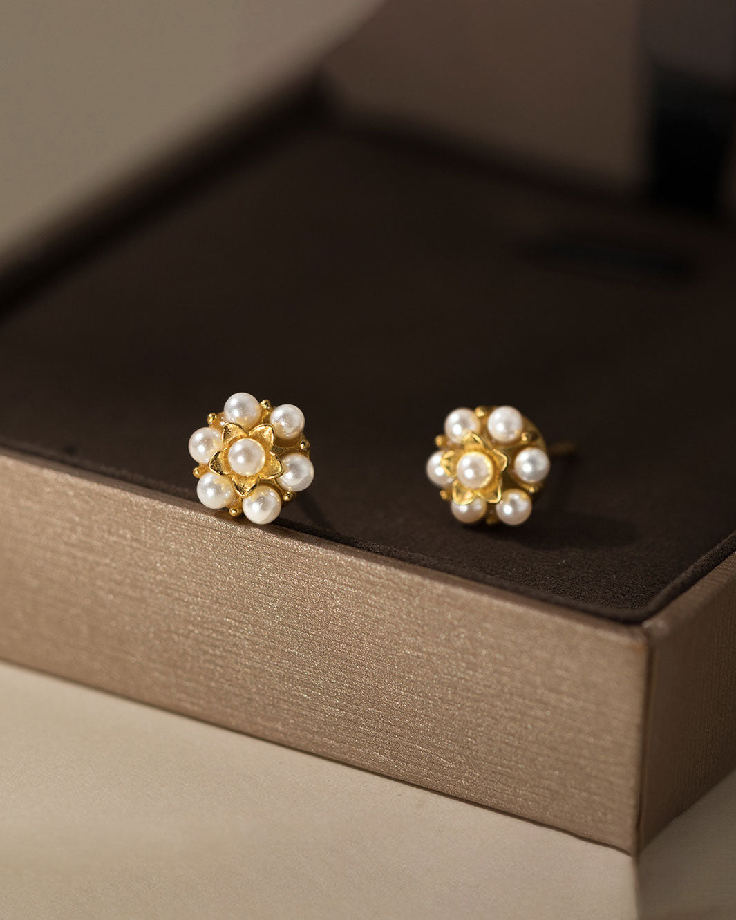 Fiorella Floral Pearl Stud Earrings