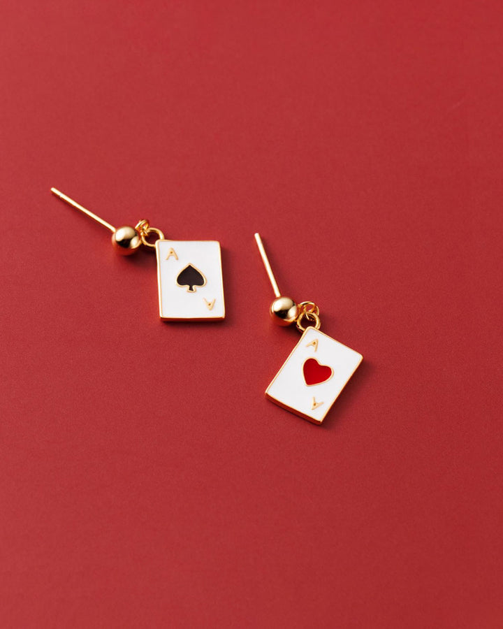 Lucky Ace Charm Drop Earrings