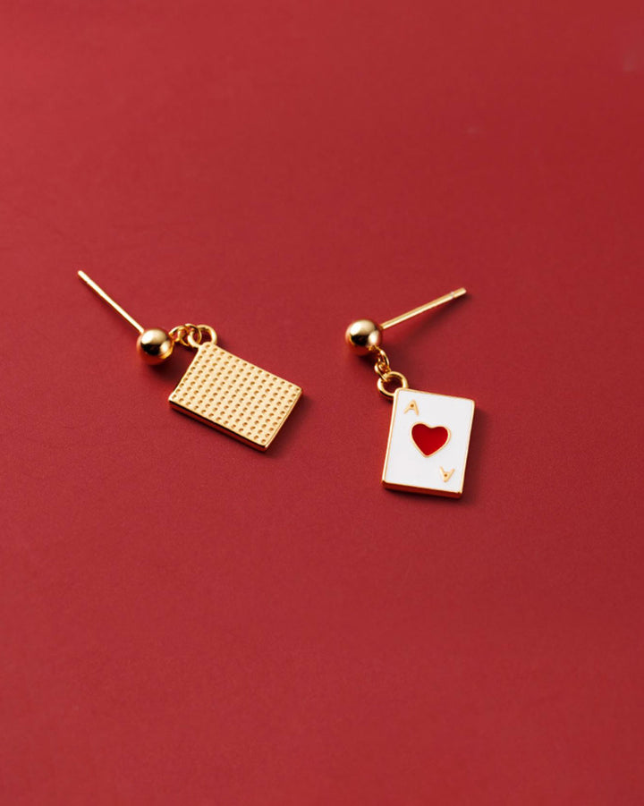 Lucky Ace Charm Drop Earrings