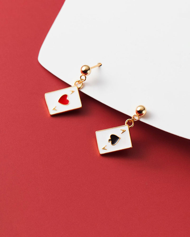 Lucky Ace Charm Drop Earrings