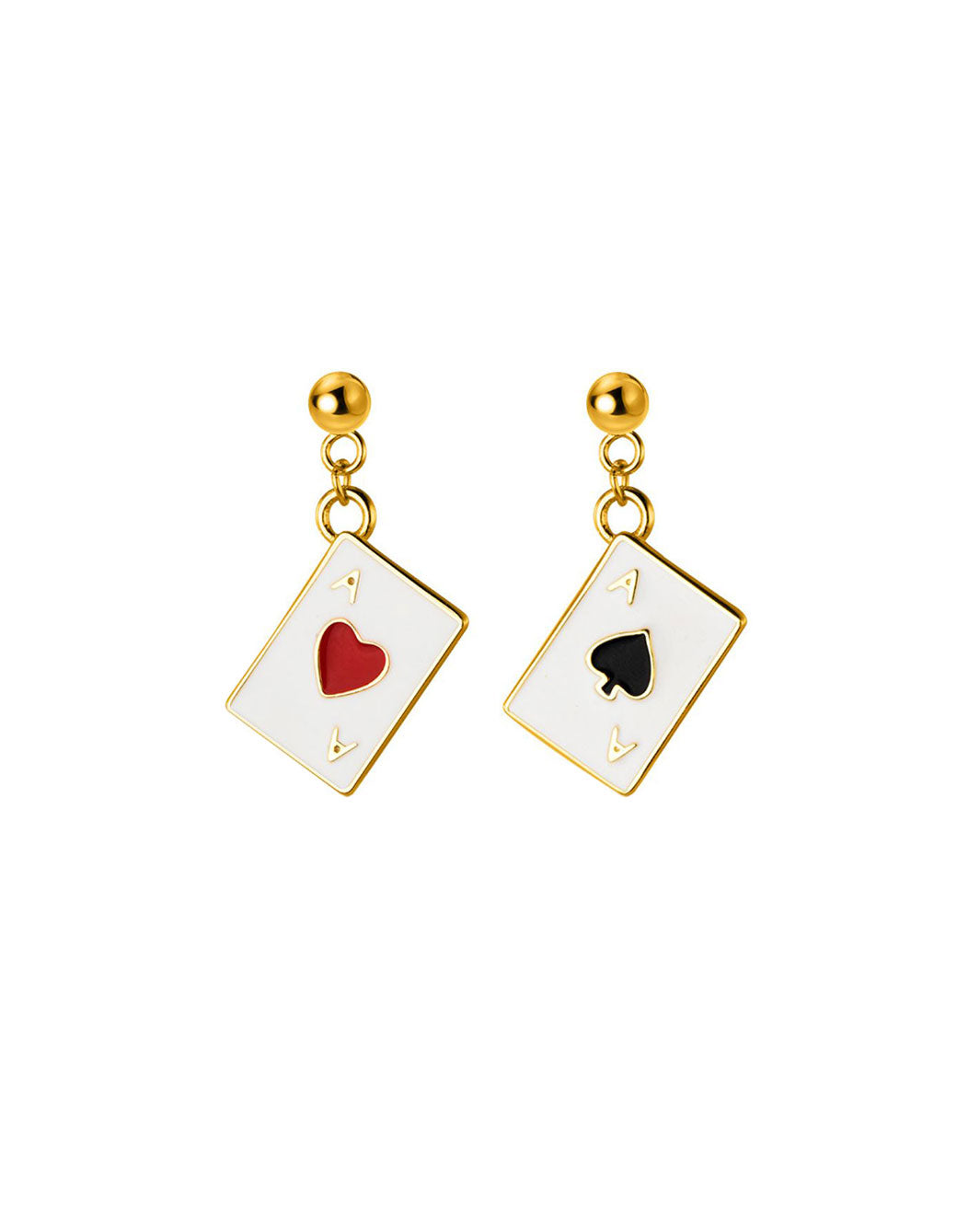 Lucky Ace Charm Drop Earrings