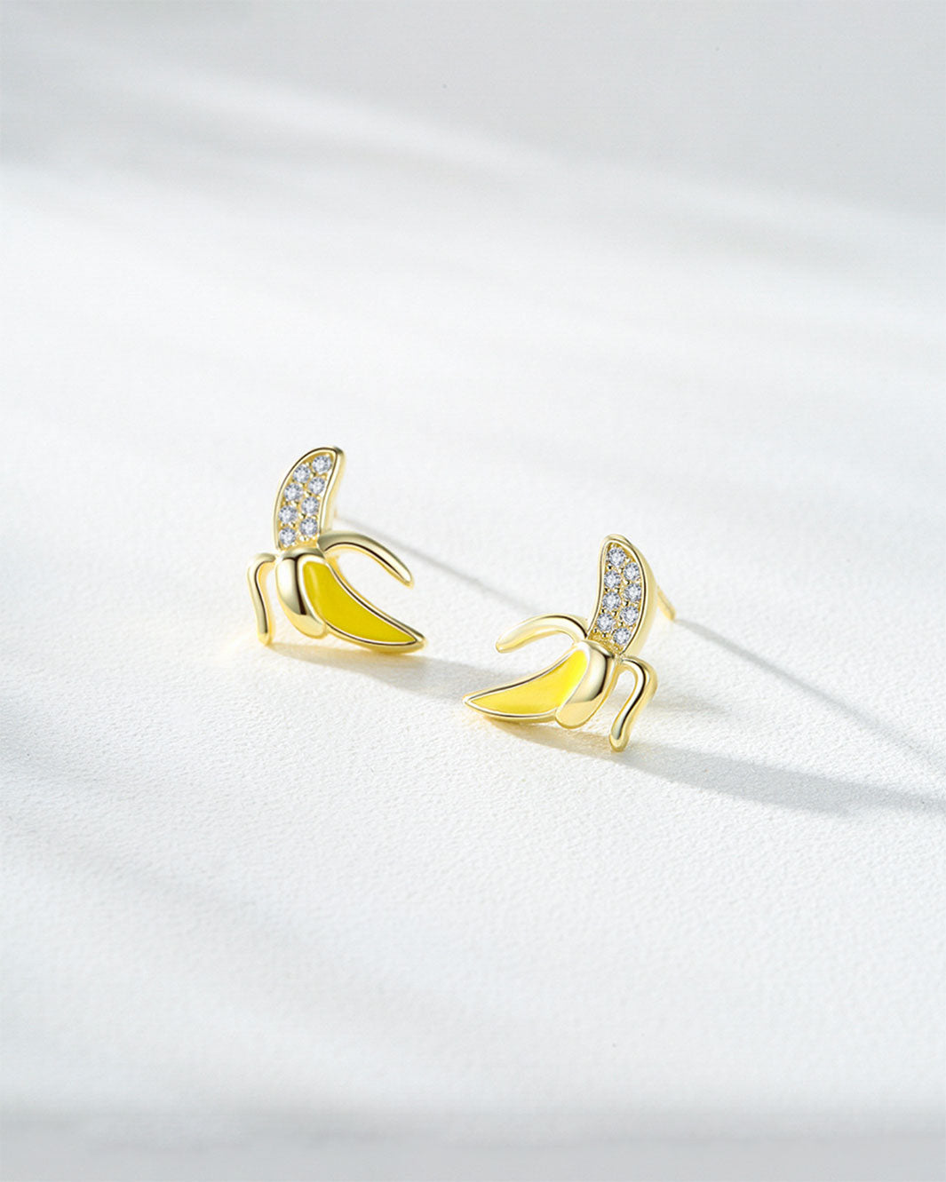 Golden Banana Stud Earrings