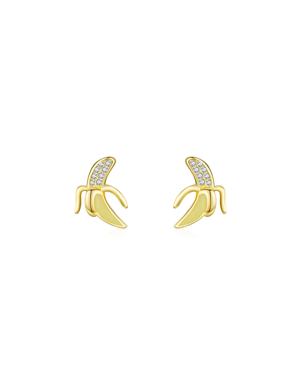 Golden Banana Stud Earrings