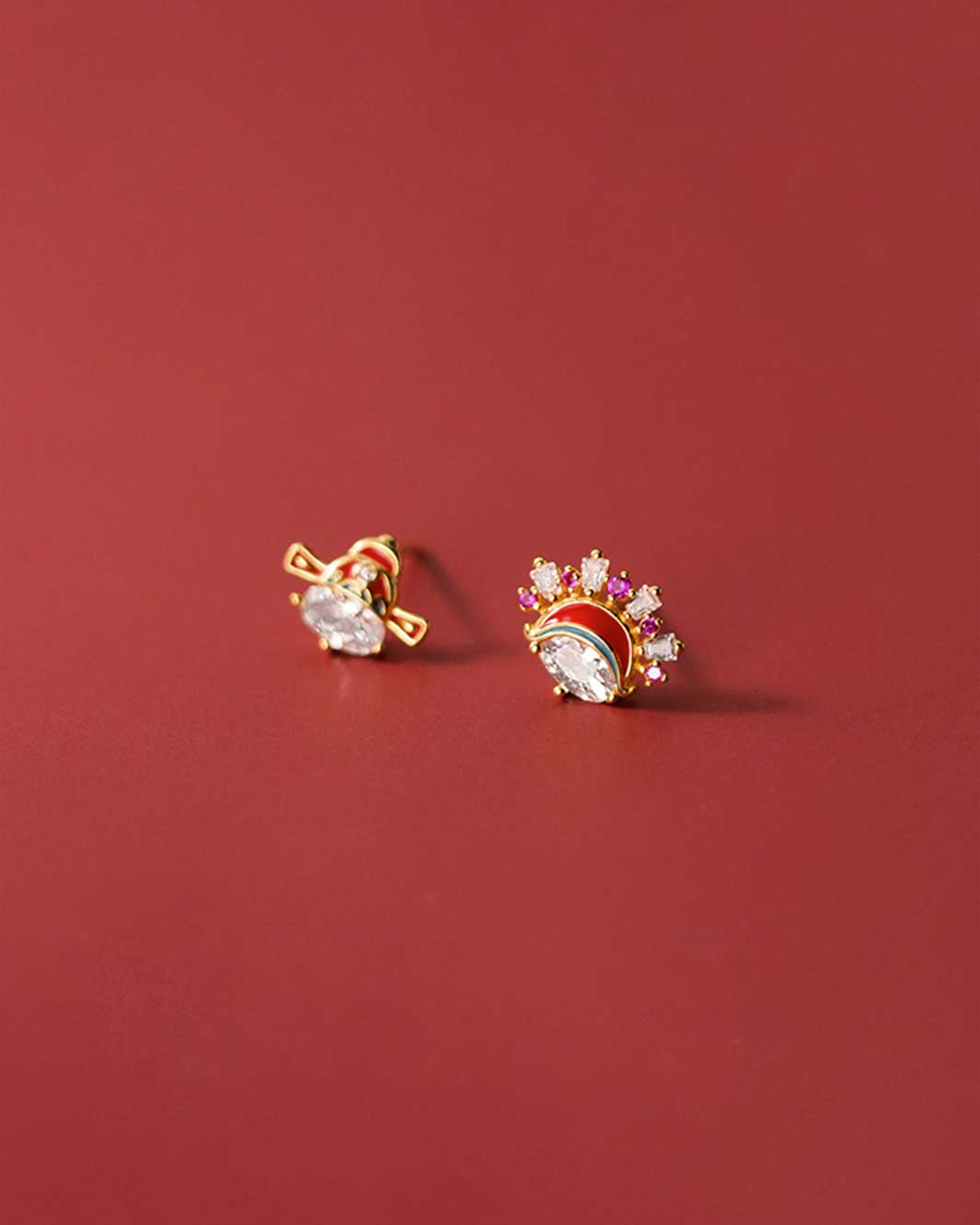 Peking Opera Character Stud Earrings